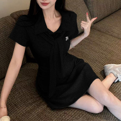 Casual And Stylish Shawl-Style Tie Dress