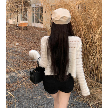 Tassel Loose Knit Single-Breasted Cardigan Sweater Jacket