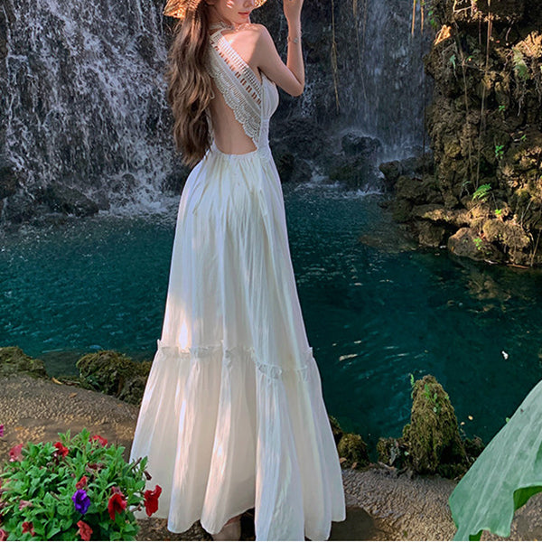 Sexy Halter Neck Backless Dress