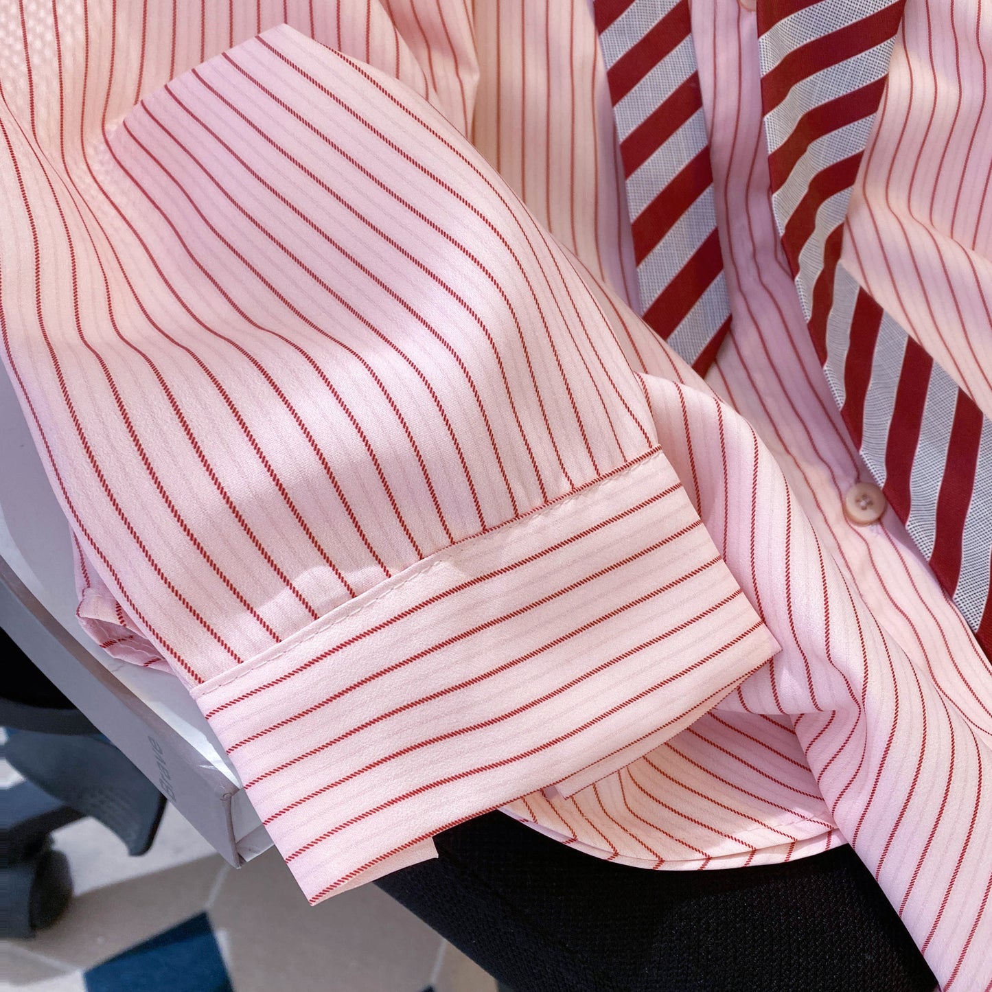 Pink Striped Tie Shirt