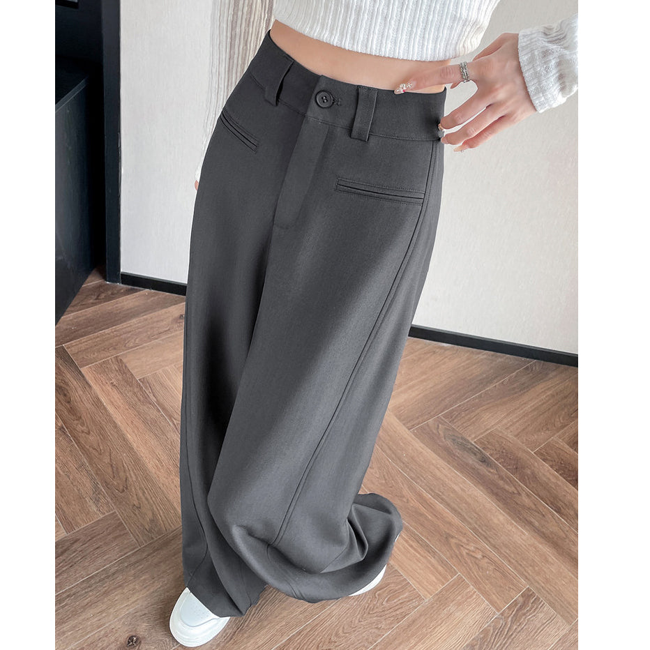 High-Waisted Straight-Leg Loose Casual Pants