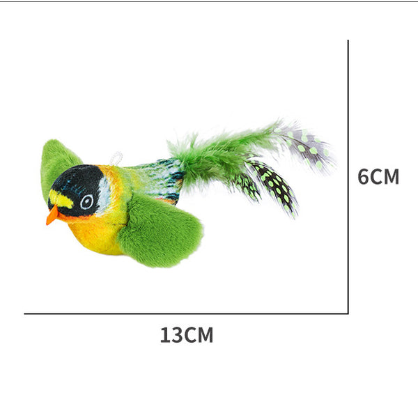 Sound-Producing Feather Bird Kitten Chewing Toy