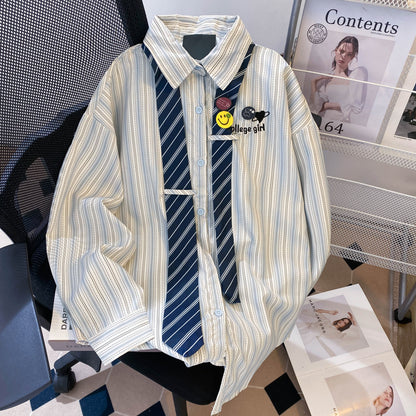 Pink Striped Tie Shirt