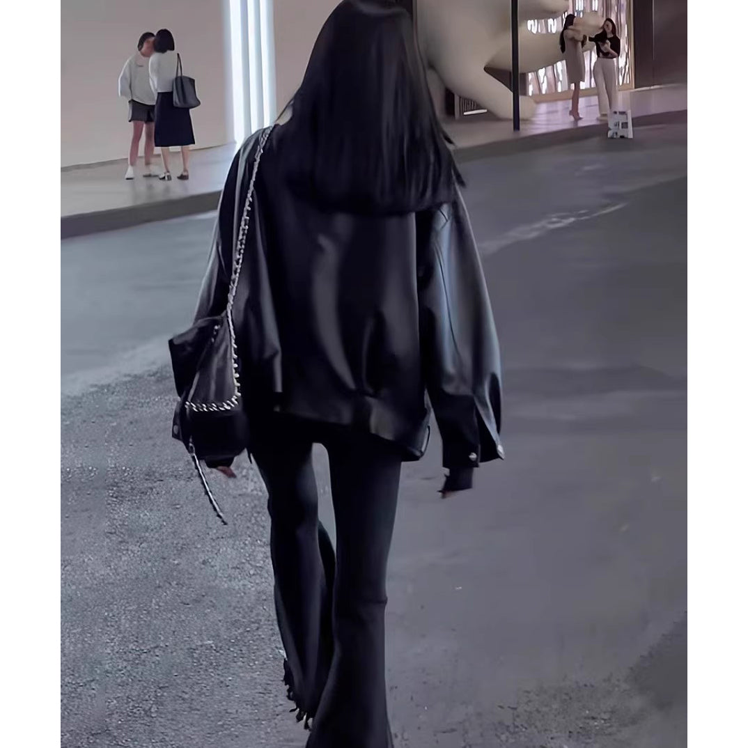 Maillard Retro Black PU Leather Jacket