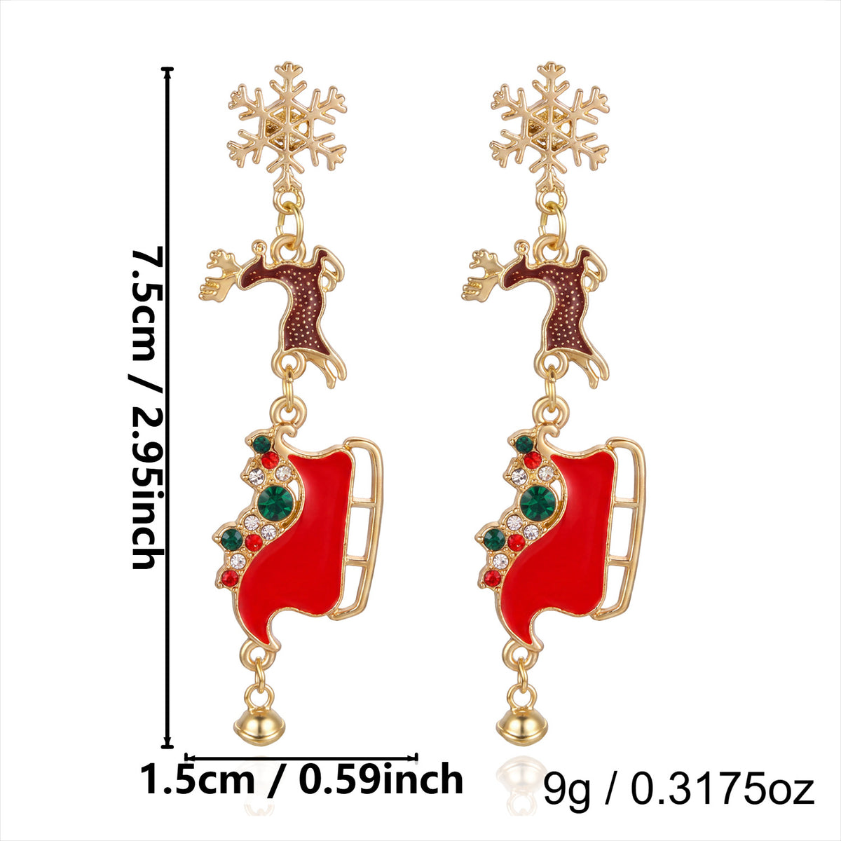 Christmas Party Single-Layer Alloy Reindeer and Bell Collarbone Necklace