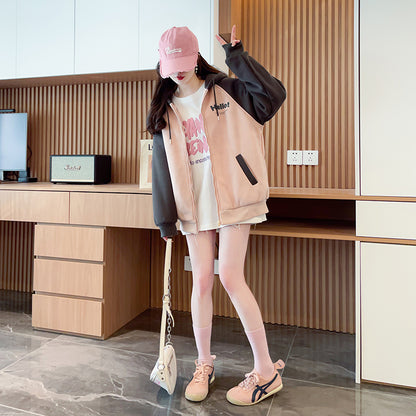 Loose Oversized Contrast Color Cardigan Jacket