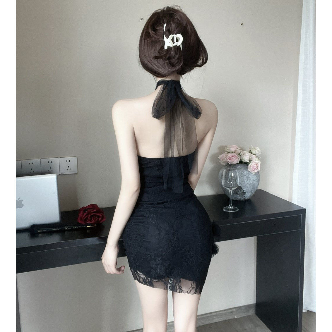 Sweet Mesh And Lace Strapless Dress