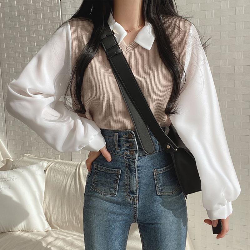 Polo Collar Long-Sleeved Sweatshirt