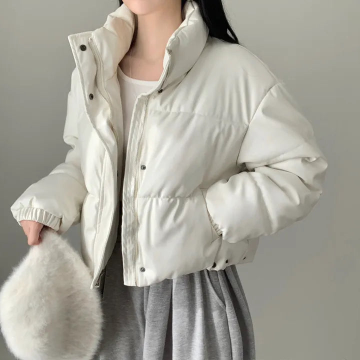 Retro-Style High-End Stand-Collar Cotton Coat