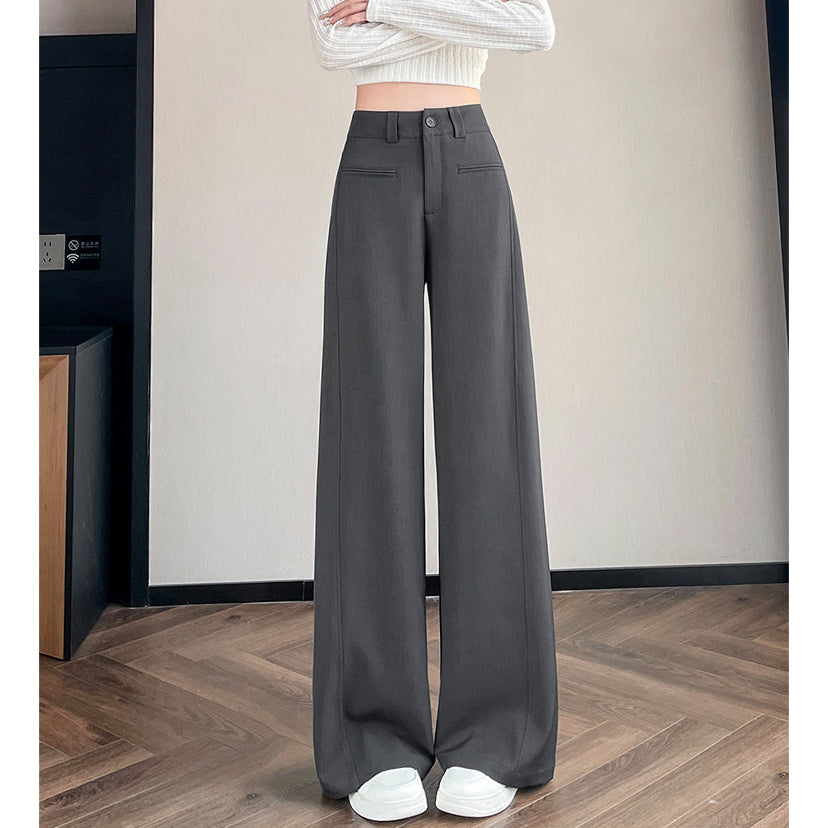 High-Waisted Straight-Leg Loose Casual Pants