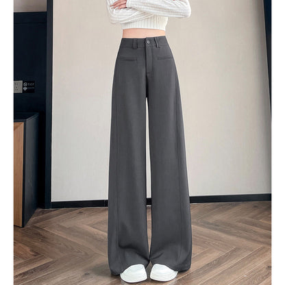 High-Waisted Straight-Leg Loose Casual Pants