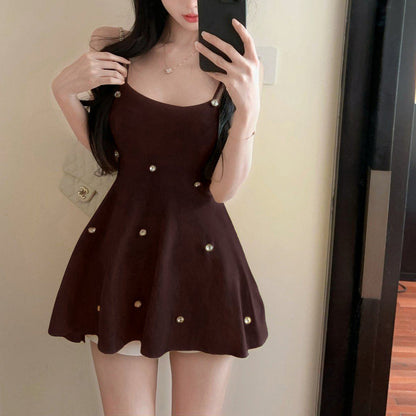 Green Fitted Sleeveless U-Neck Knit Top