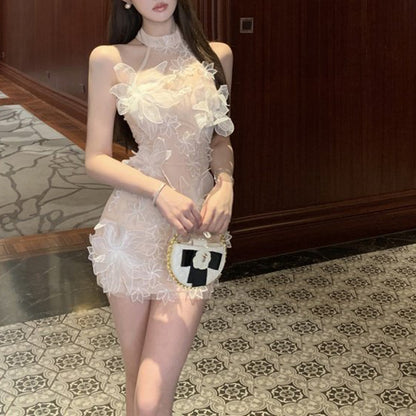 Sexy Mesh Floral Dress