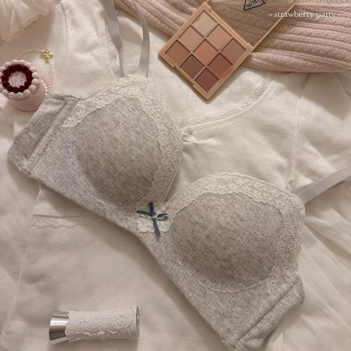 Sweet Floral Print Push-Up Wireless Seamless Bra