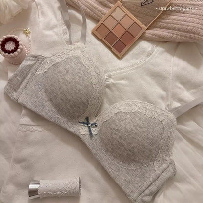 Sweet Floral Print Push-Up Wireless Seamless Bra