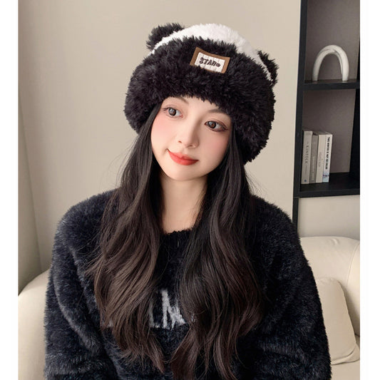 Cute Cat Ear Plush Knitted Hat