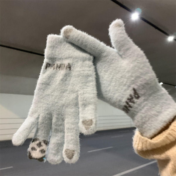 Knitted Wool Touchscreen Cotton Gloves