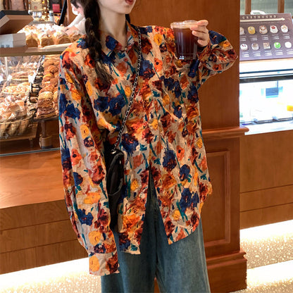 Floral Print Casual Loose-Fitting Shirt