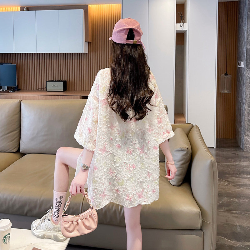 Ice Silk Chiffon Short-Sleeve Shirt