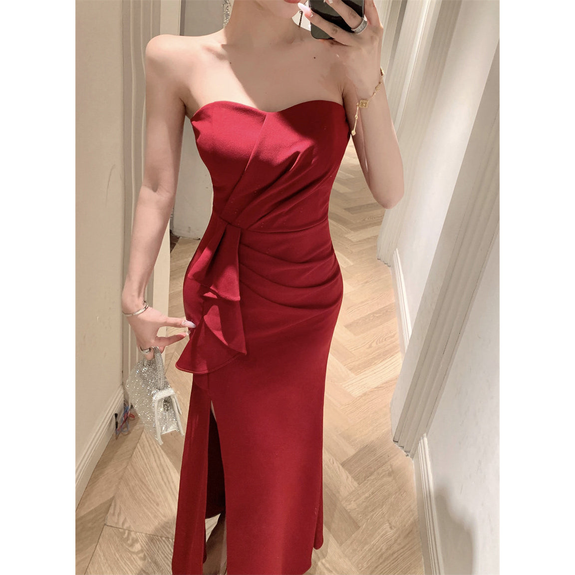 Sexy Strapless Fishtail Evening Dress