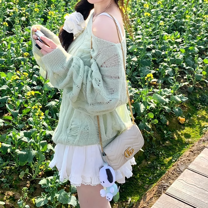 Lazy Style Openwork Knit Sweater