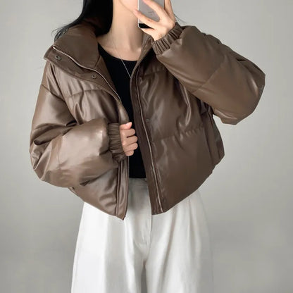 Retro-Style High-End Stand-Collar Cotton Coat