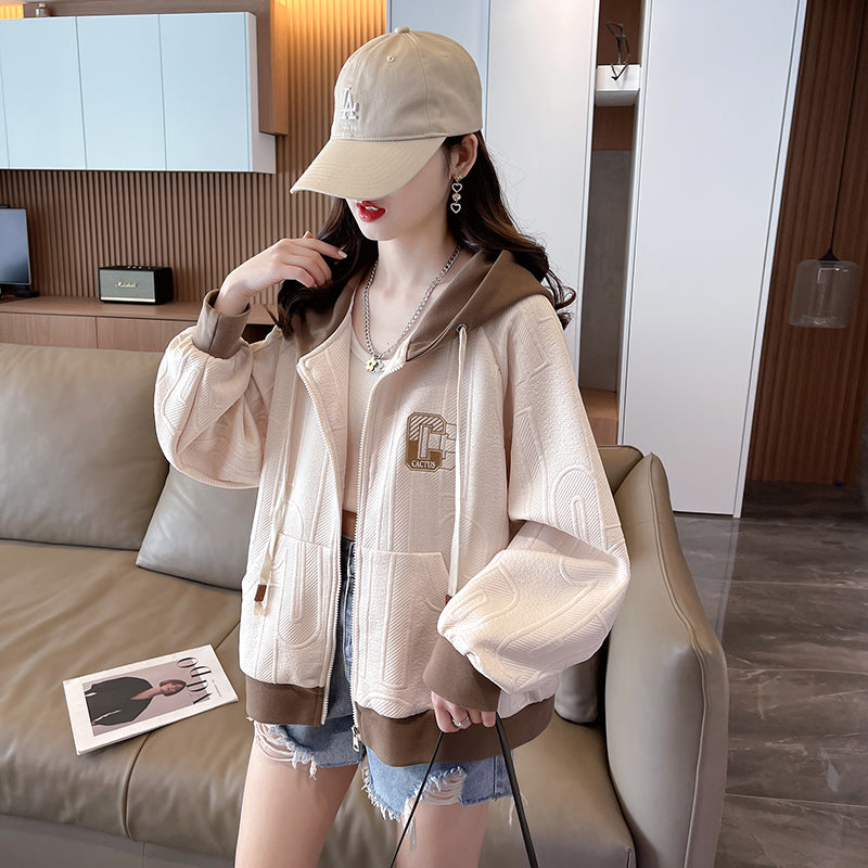 Niche Design Contrast Color Cardigan Jacket