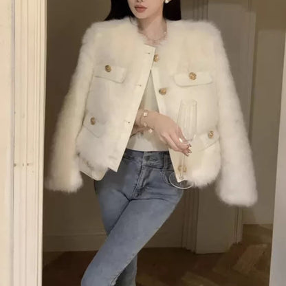 French-Style Lamb Wool Coat