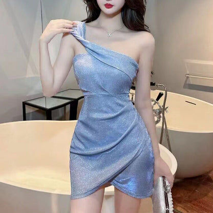 Sexy Shimmering Silk Strapless Dress
