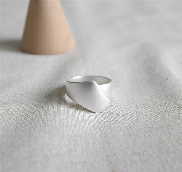 Vintage Geometric Irregular Glossy Open Ring