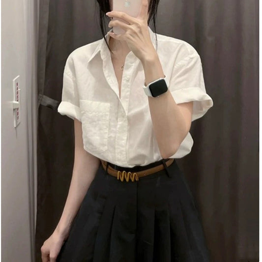 Cotton-Linen Short-Sleeve Polo Shirt