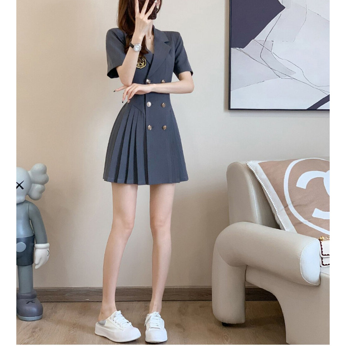 Stylish A-Line Suit Dress