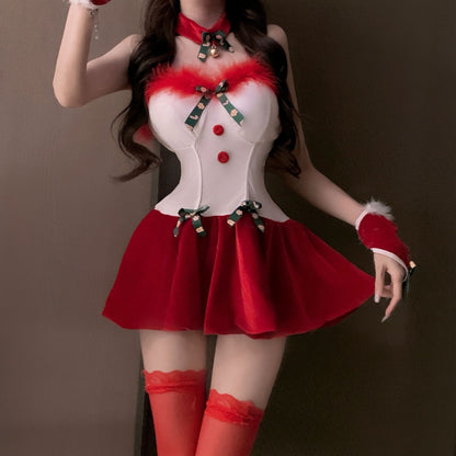 Sexy Strapless Plush Christmas Set
