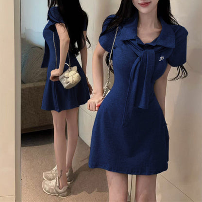 Casual And Stylish Shawl-Style Tie Dress