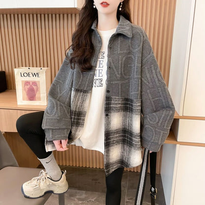 Stylish Color-Blocked Shirt Jacket