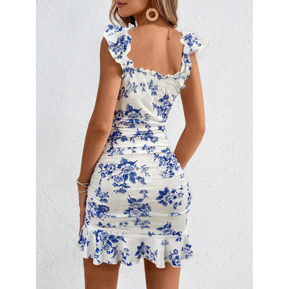 Stylish Ruffled Floral Dress