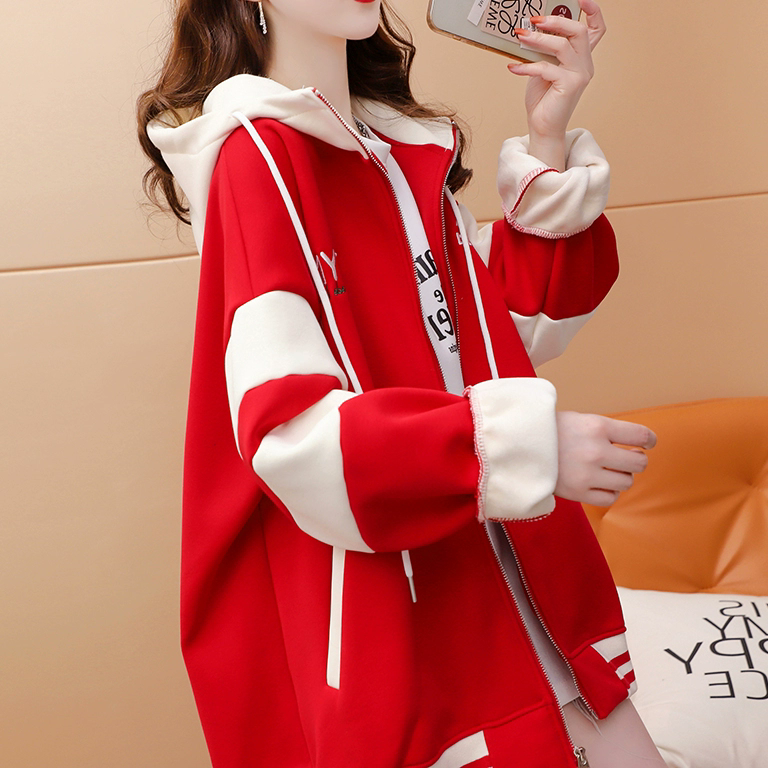 Lazy Style Fleece-Lined Fashion Zipper Cardigan