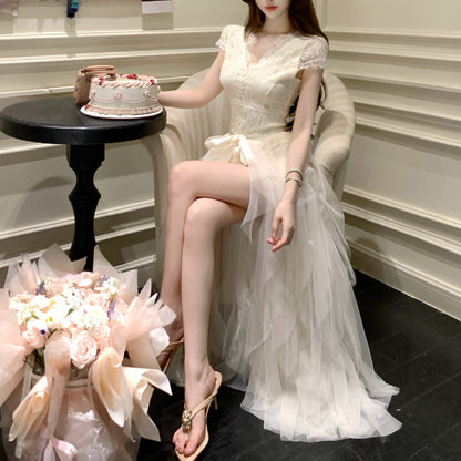 Sexy Princess-Style Lace-Up Evening Dress