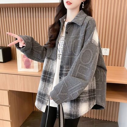 Stylish Color-Blocked Shirt Jacket