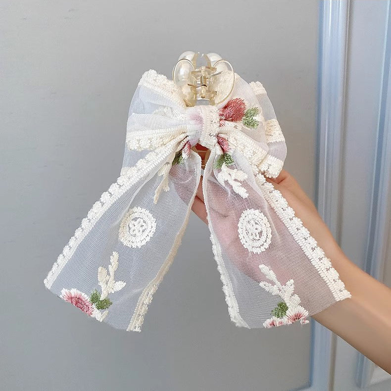 Lace Flower And Bowknot Sweet Hair Clip/Hair Accessory
