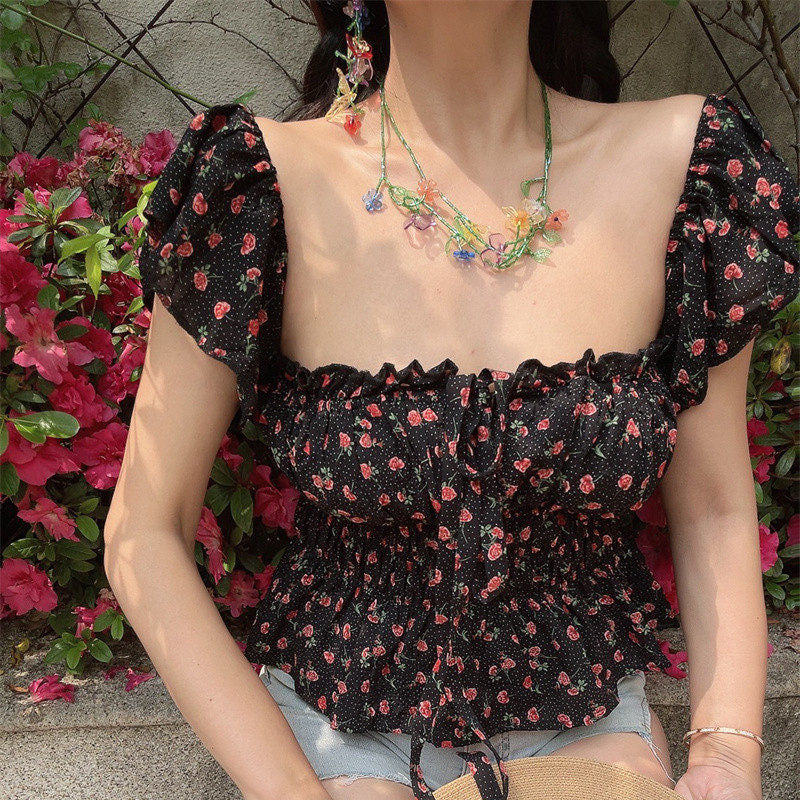 Off-The-Shoulder Tie-Up Resort Shirt