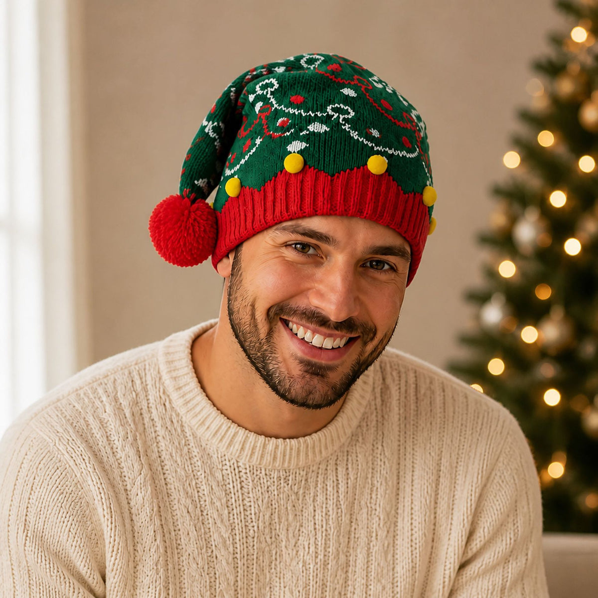 Knitted Santa Claus Hats for Adults and Children
