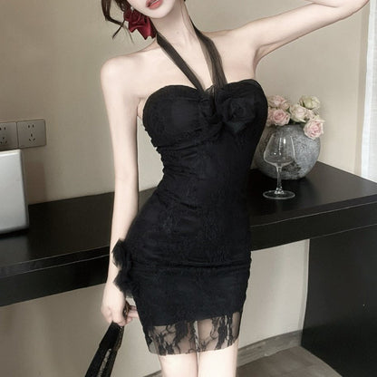 Sweet Mesh And Lace Strapless Dress