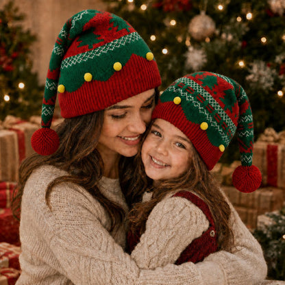 Knitted Santa Claus Hats for Adults and Children