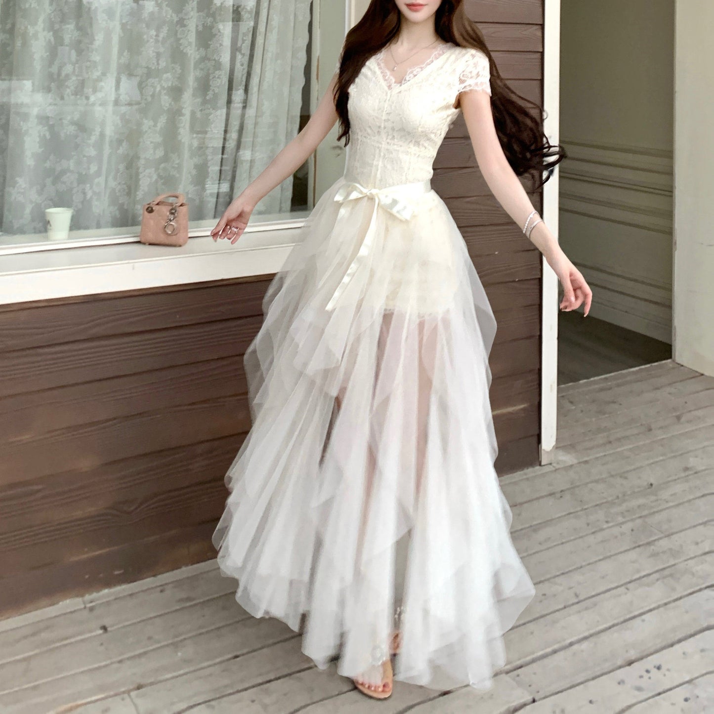 Sexy Princess-Style Lace-Up Evening Dress