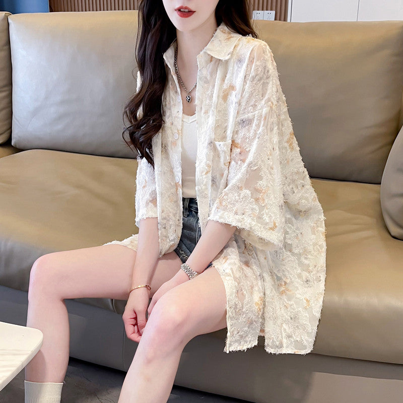 Ice Silk Chiffon Short-Sleeve Shirt