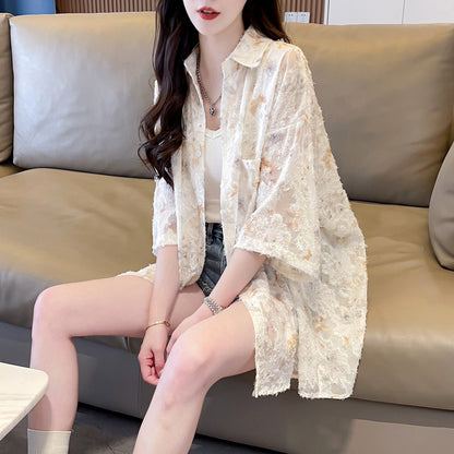 Ice Silk Chiffon Short-Sleeve Shirt