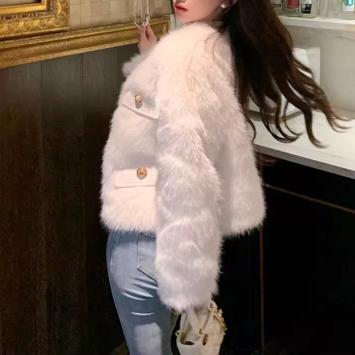 French-Style Lamb Wool Coat