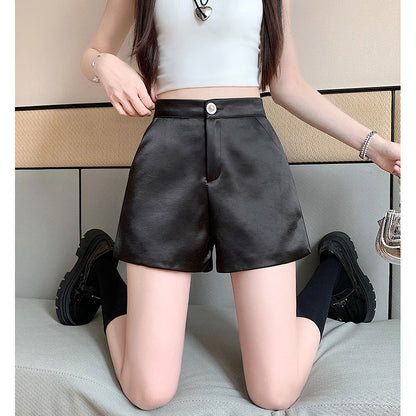 Casual High-Waisted Satin Shorts