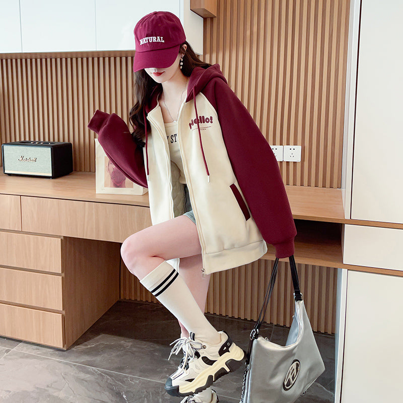 Loose Oversized Contrast Color Cardigan Jacket